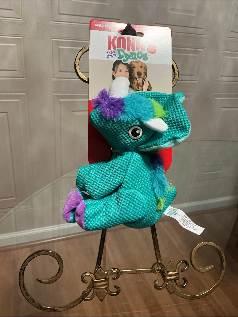 KONG Dog Dynos Plush Toy Various Assortment Sz Sm/med 7”